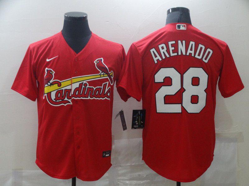 Men St.Louis Cardinals 28 Arenado Red Game Nike MLB Jerseys